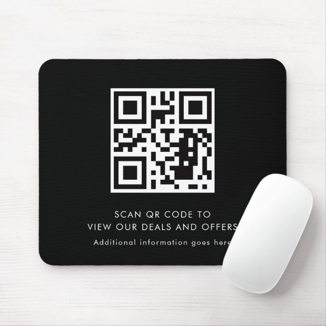 Scan QR Code Modern Promotional Business Mouse Mat (With Mouse)