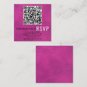 Scan QR code online RSVP fuchsia pink wedding Enclosure Card