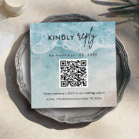 Scan QR code RSVP Beach Wedding Insert