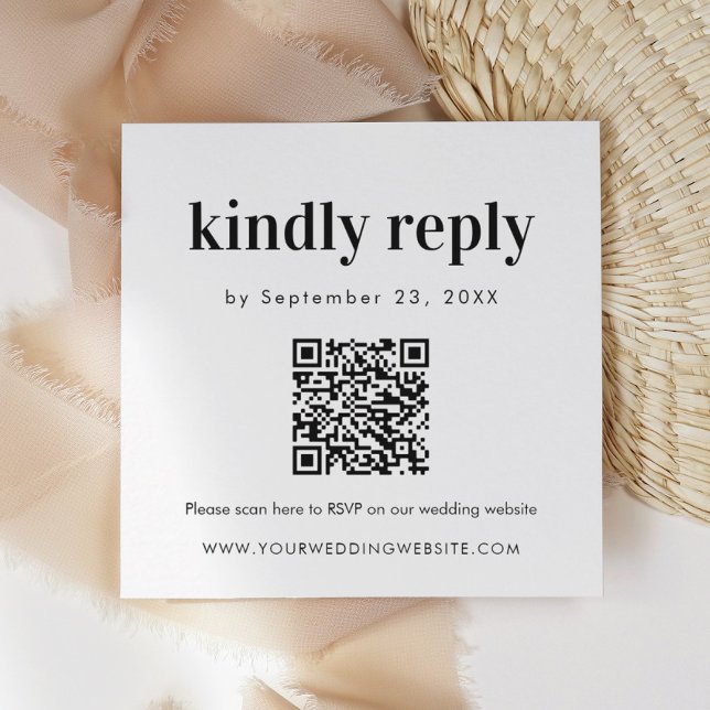 Scan QR code RSVP Bold Wedding Insert (Creator Uploaded)