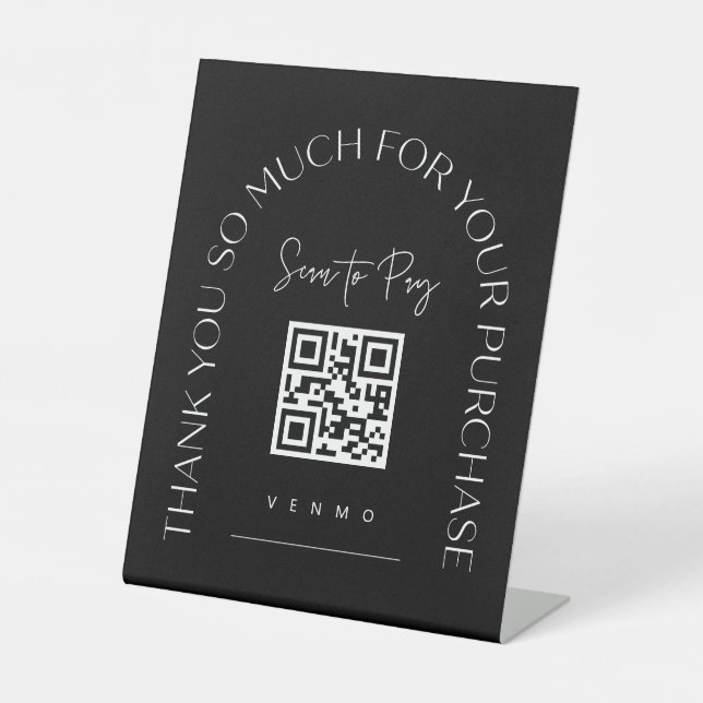 Scan QR Code Sign Wedding Bar Small Business (Front)