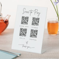 Scan QR Code Sign Wedding Bar Valet Business G400