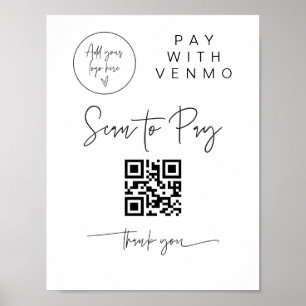 Scan QR Code Sign Wedding Bar Valet Business G400
