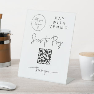 Scan QR Code Sign Wedding Bar Valet Business G400