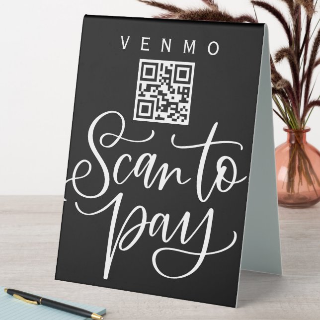 Scan QR Code Sign Wedding Bar Valet Business G400 (In SItu (Table))