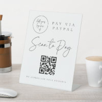 Scan QR Code Sign Wedding Bar Valet Business G400