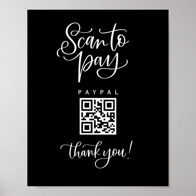 Scan QR Code Sign Wedding Payment Small Business  (Front)