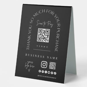 Scan QR Code Table Tent Mobile Payment Sign