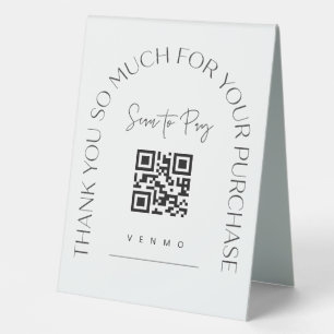 Scan QR Code Table Tent Wedding Bar Business Sign