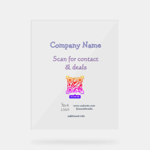scan QR for contact & deals business name website Acrylic Sign
