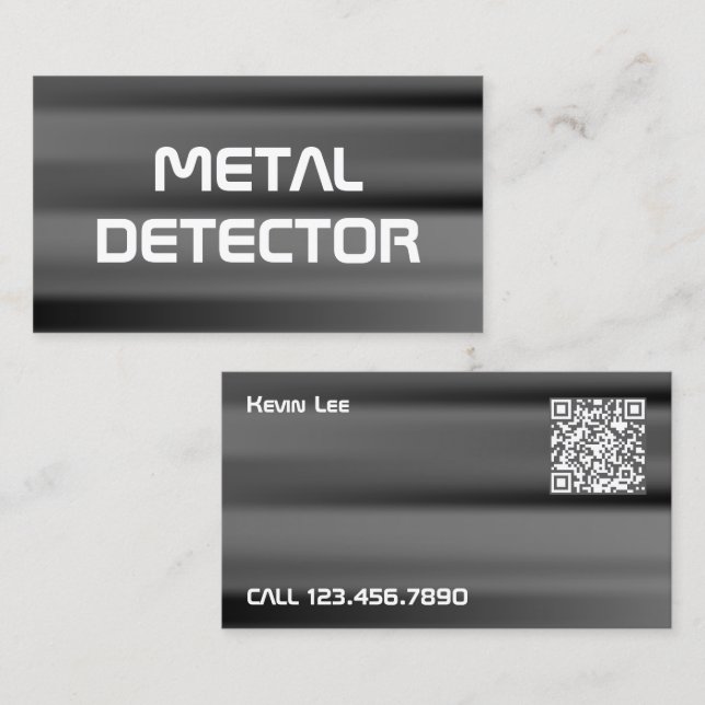 Scan QR Metal Detector Business Card (Front/Back)