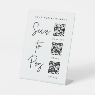 Scan QR Sign Minimal Bar Valet Business Wedding