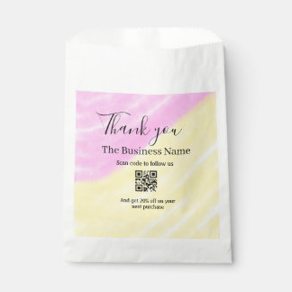 Scan QR to follow us thank you discount code pink Favour Bags