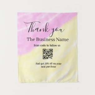 Scan QR to follow us thank you discount code pink Tapestry