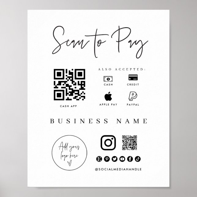 Scan Sign Small Business Mobile Checkout  (Front)