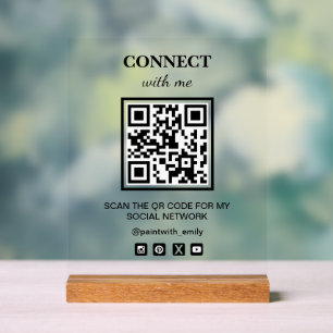 Scan The QR Code For My Social Wifi Network Acrylic Sign