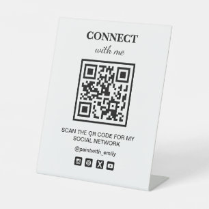 Scan The QR Code For My Social Wifi Network Pedestal Sign