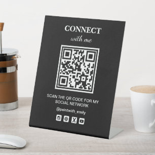 Scan The QR Code For My Social Wifi Network Pedestal Sign