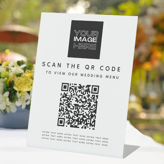 Scan The Qr Code Wedding Menu Pedestal Sign (Scan The Qr Code Wedding Menu Pedestal Sign
)