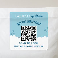 Scan To Book Laundry Service Blue & White QR Code