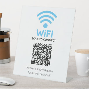 Scan to Connect Free Guest Wifi Pedestal Sign