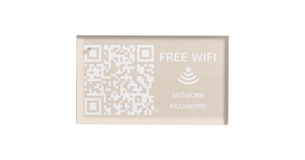 Scan to connect Free Wifi Business qr code sign in Place Card Holder