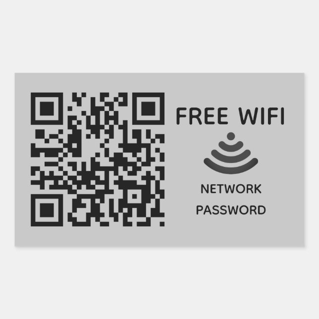 Scan to connect Free Wifi Business qr code sign in Rectangular Sticker (Front)