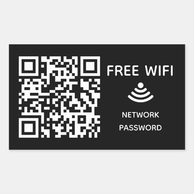 Scan to connect Free Wifi Business qr code sign in Rectangular Sticker (Front)