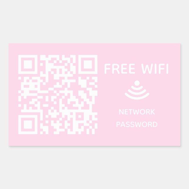 Scan to connect Free Wifi Business qr code sign in Rectangular Sticker (Front)