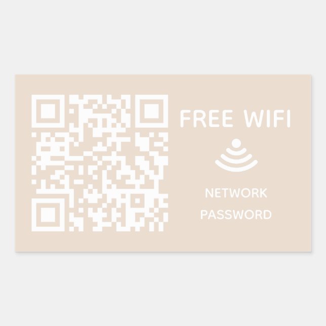 Scan to connect Free Wifi Business qr code sign in Rectangular Sticker (Front)