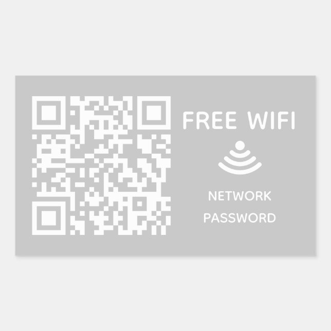 Scan to connect Free Wifi Business qr code sign in Rectangular Sticker (Front)