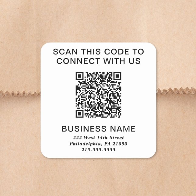 Scan to Connect QR Code Business Square Sticker (Scan to Connect QR Code Business Square Sticker)