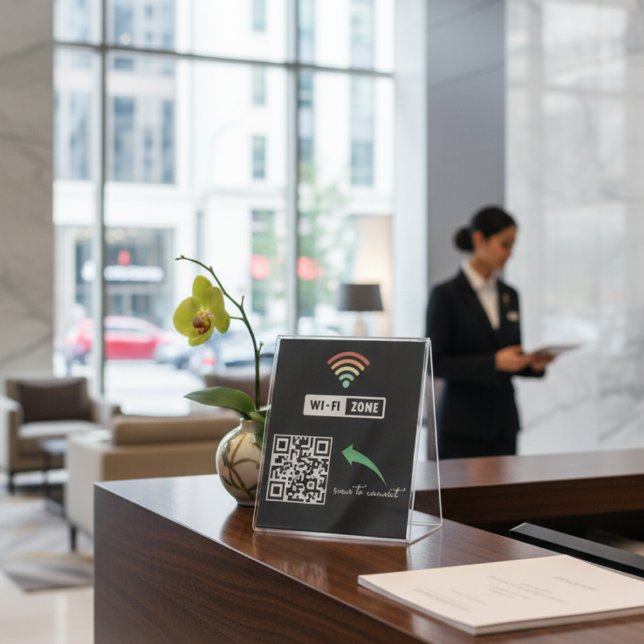 Scan to Connect QR Code Internet Wifi Network Pedestal Sign (Creator Uploaded)