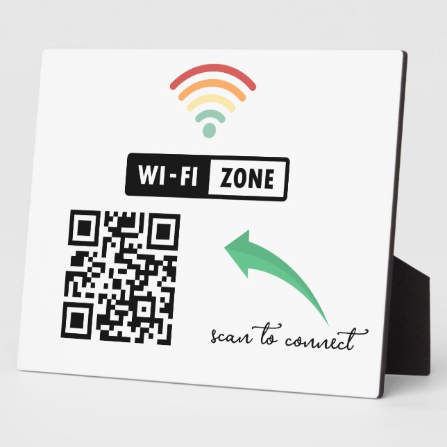 Scan to Connect QR Code Internet Wifi Network Plaque (Side)