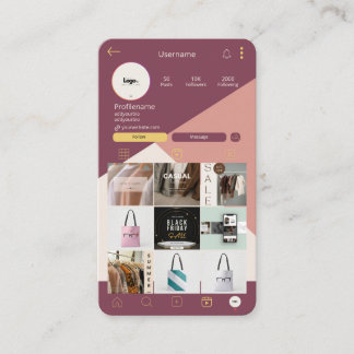 Scan to Connect QR Code Logo Insta Business Card