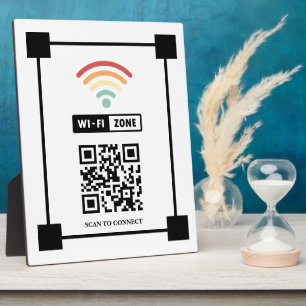 Scan To Connect QR Code WifiZone Plaque
