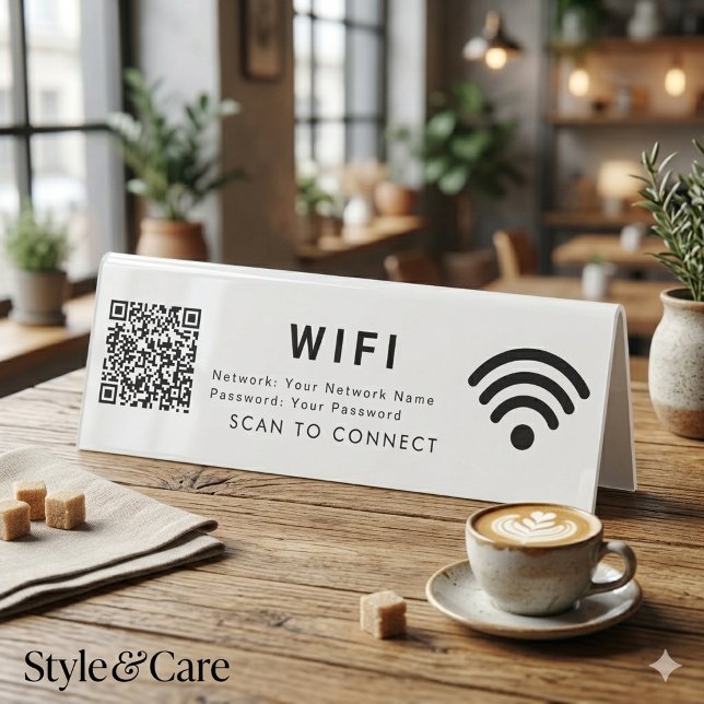Scan to Connect WiFi 6x2 Table Sign with QR Code (Scan to Connect WiFi 6x2 Table Sign with QR Code)