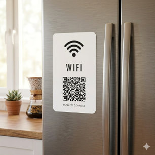 Scan to Connect WiFi Magnet with QR Code Design