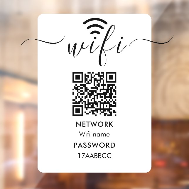 Scan to Connect Wifi Network QR Code Minimalist Window Cling (Sheet 2)