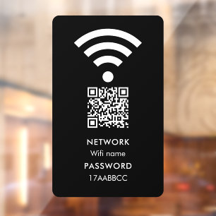 Scan to Connect Wifi Network QR Code Modern Black Window Cling