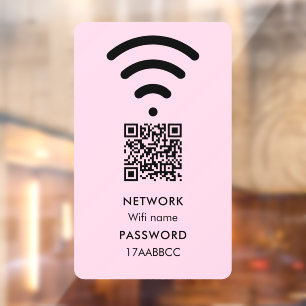 Scan to Connect Wifi Network QR Code Modern Pink Window Cling