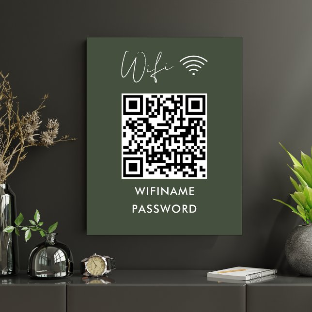 Scan To Connect Wifi Qr Code Password Forest Green Poster (Creator Uploaded)