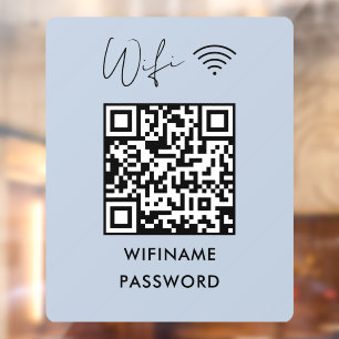 Scan To Connect Wifi Qr Code Password Navy Script Window Cling