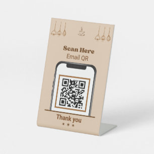Scan to Email QR Contact Bakery Clean Blush Pedestal Sign