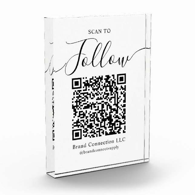 Scan to Follow QR Code Business Company Name Photo Block (Left)