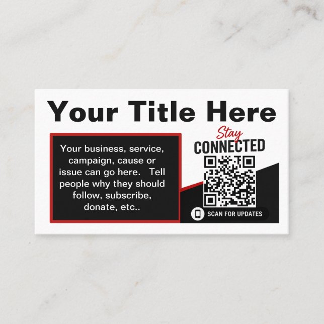 Scan to Follow QR Code Design Template Business Card (Front)