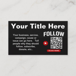 Scan to Follow QR Code Design Template Business Card