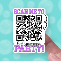 Scan to Host a Party Purple QR Code Small Business