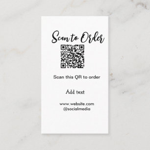 Scan to order scan QR code add website email  Business Card