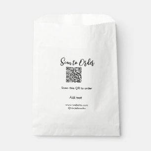 Scan to order scan QR code add website email Favour Bags